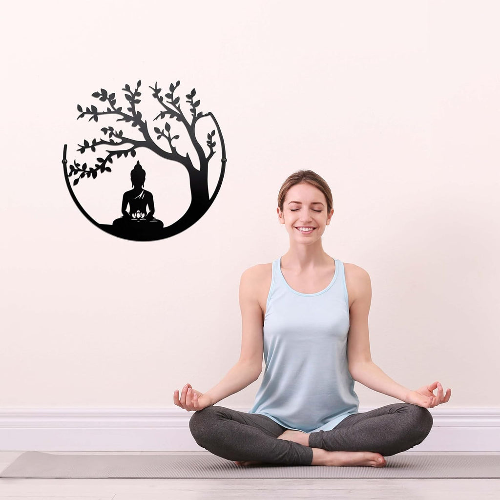 Slagindeco Metal Tree Of Life And Buddha Wall Art, Zen And Spiritual Decor