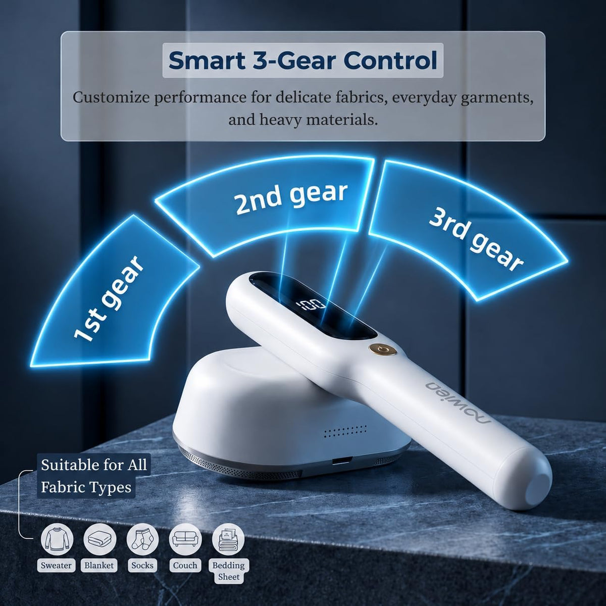 Fabric Shaver, Rechargeable Lint Remover, Pearl White