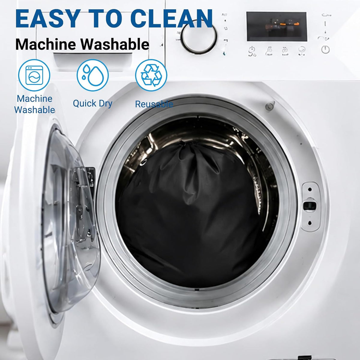 2 Pack XL Laundry Bags, Extra Heavy Duty Large Laundry Bag with Drawstring Closure, Machine Washable Clothes Organizer for Hamper, College Dorm, Travel (Black + Dark Green, X-Large)
