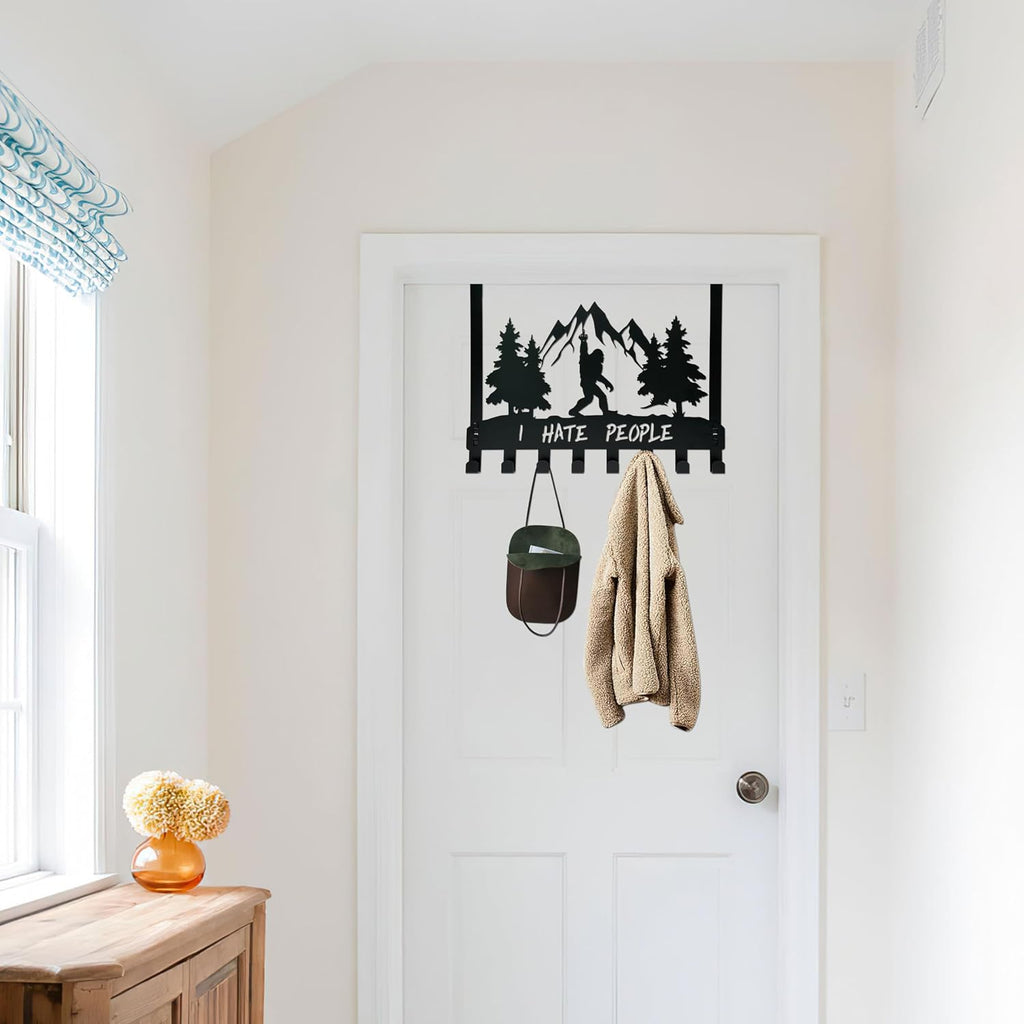 Bigfoot Over the Door Hook Hanger,8 Decorative Towel Rack Organizer