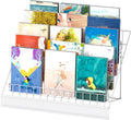 6-Tier 30" Wide Metal Magazine Holders with Sign Channel, White