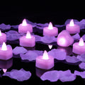Amagic 1000 Pieces Light Purple Artificial Rose Petals with 12 Light Purple LED Tea Lights, Rose Petals and Candles Set for Proposal, Anniversary, Romantic Night, Wedding Decor