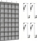 Over Door Shoe Organizer,40 Mesh Pockets with 4 Metal Hooks(Grey)