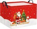 Rectangular Storage Basket for Boys Kids Basket Storage Bin Organizer Box(Red Snow Christmas)