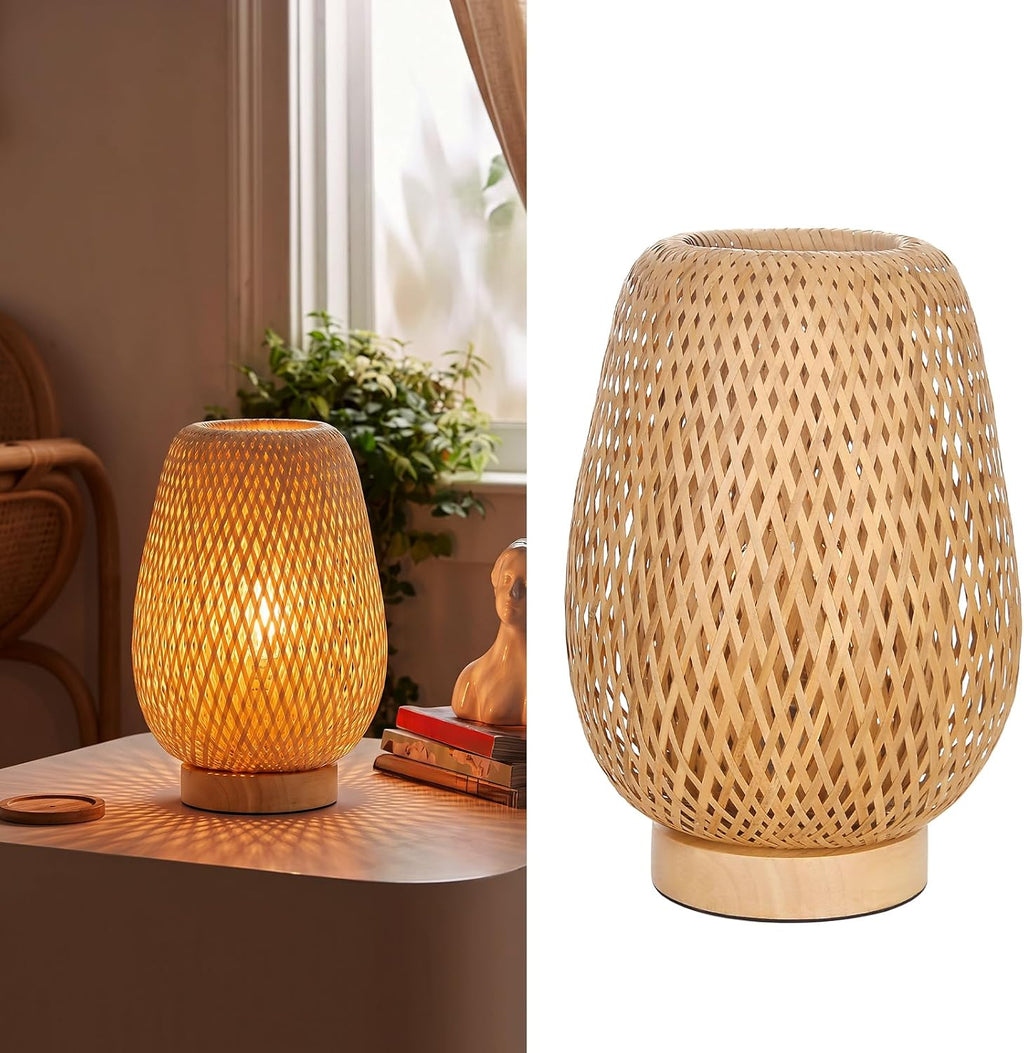 Arturesthome Bamboo Table Light Dimmable Beside Light LED Bulb Included