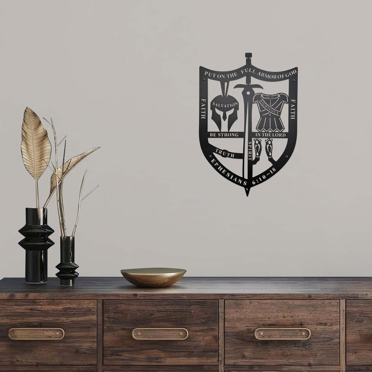 Prmstp Metal Armor Of God Wall Art, Religious Christian Decor And Gift