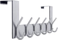 WEBI Over The Door Hook Door Hanger:Over The Door Towel Rack with 6 Hooks for Hanging Coats,Towel Hanger Door Coat Hanger Over Door Coat Rack for Towels,Clothes,Back of Bathroom,Silver