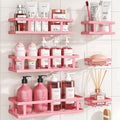 Youvip Pink Shower Caddy 6 Pack, Adhesive Shower Shelves