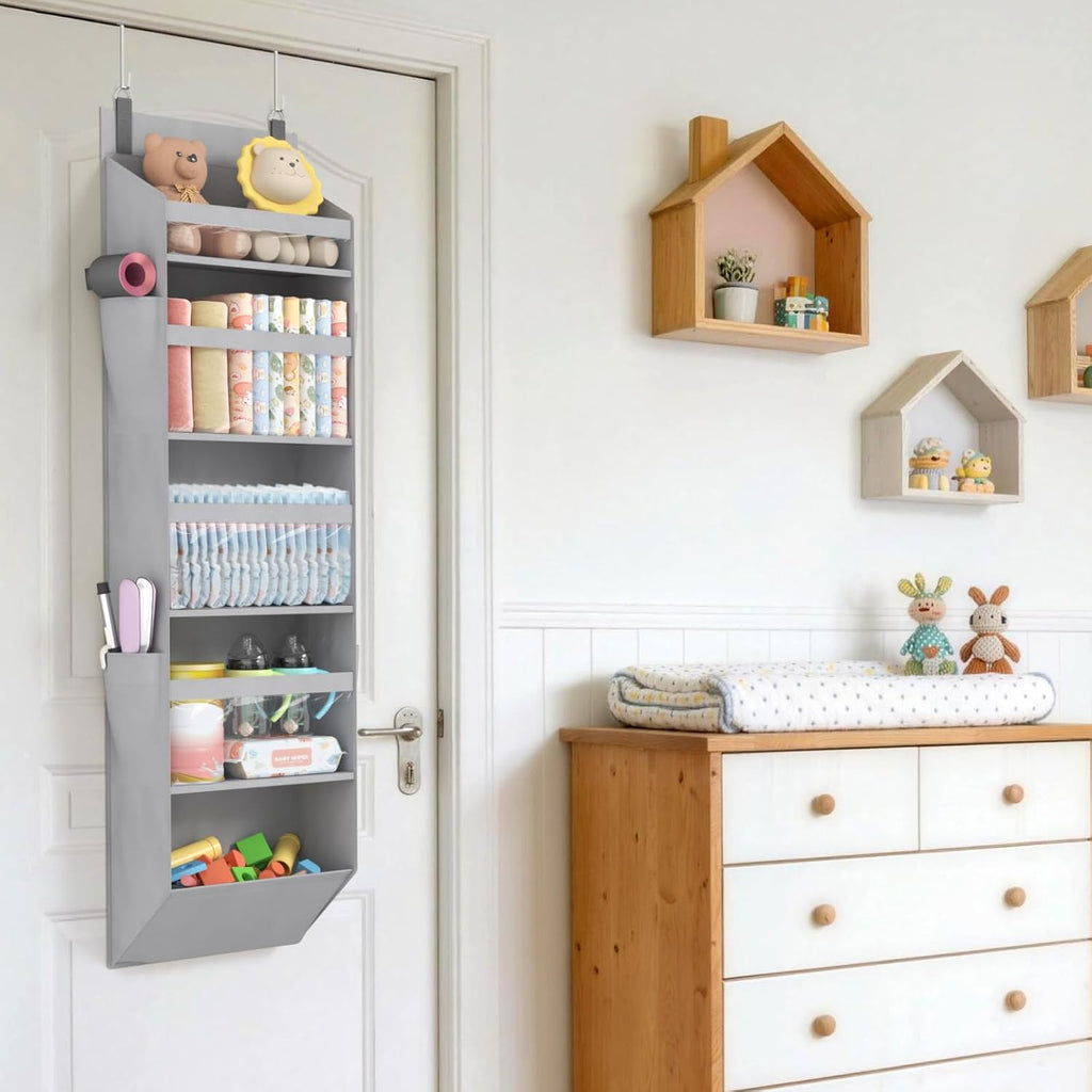 Lifewit Organizador Colgante para Puerta, 5 Niveles, para Cocina,Gris Claro