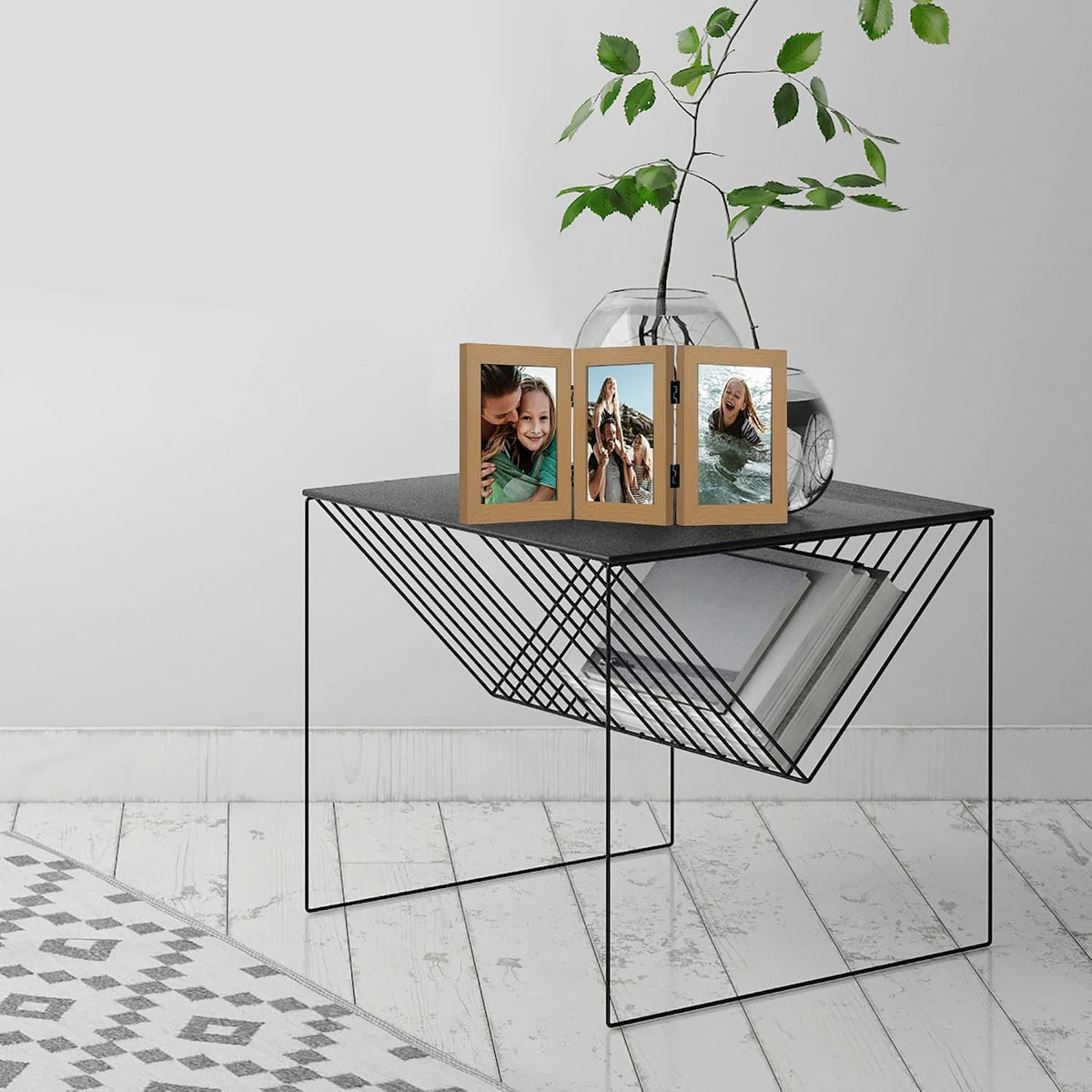 Americanflat 4x6 Hinged Triple Picture Frame - Engineered Wood - Dark Oak