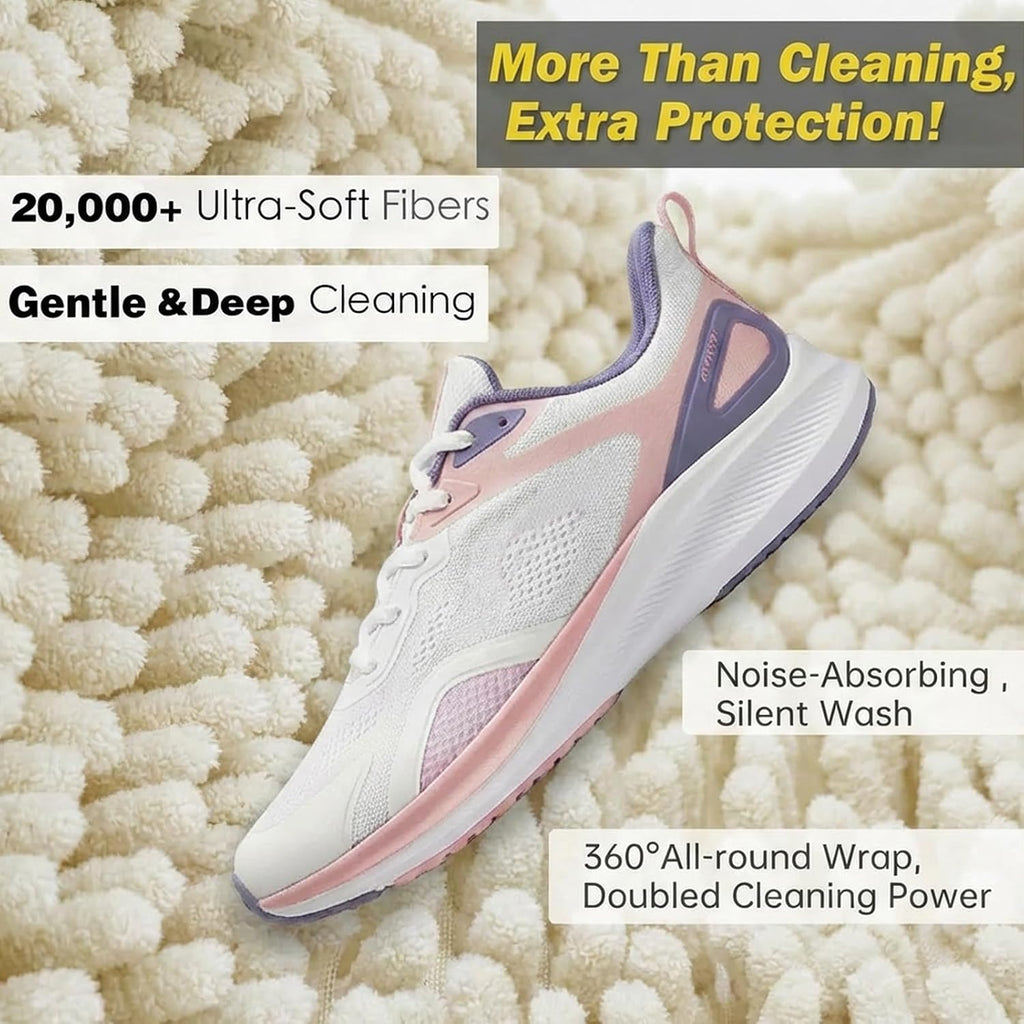 Shoe Washing Machine Bag，2PCS Laundry Shoe Bags for Sneaker，Washer and Dryer Reusable Shoes Cleaning Bag for All Shoe Sizes - Cream
