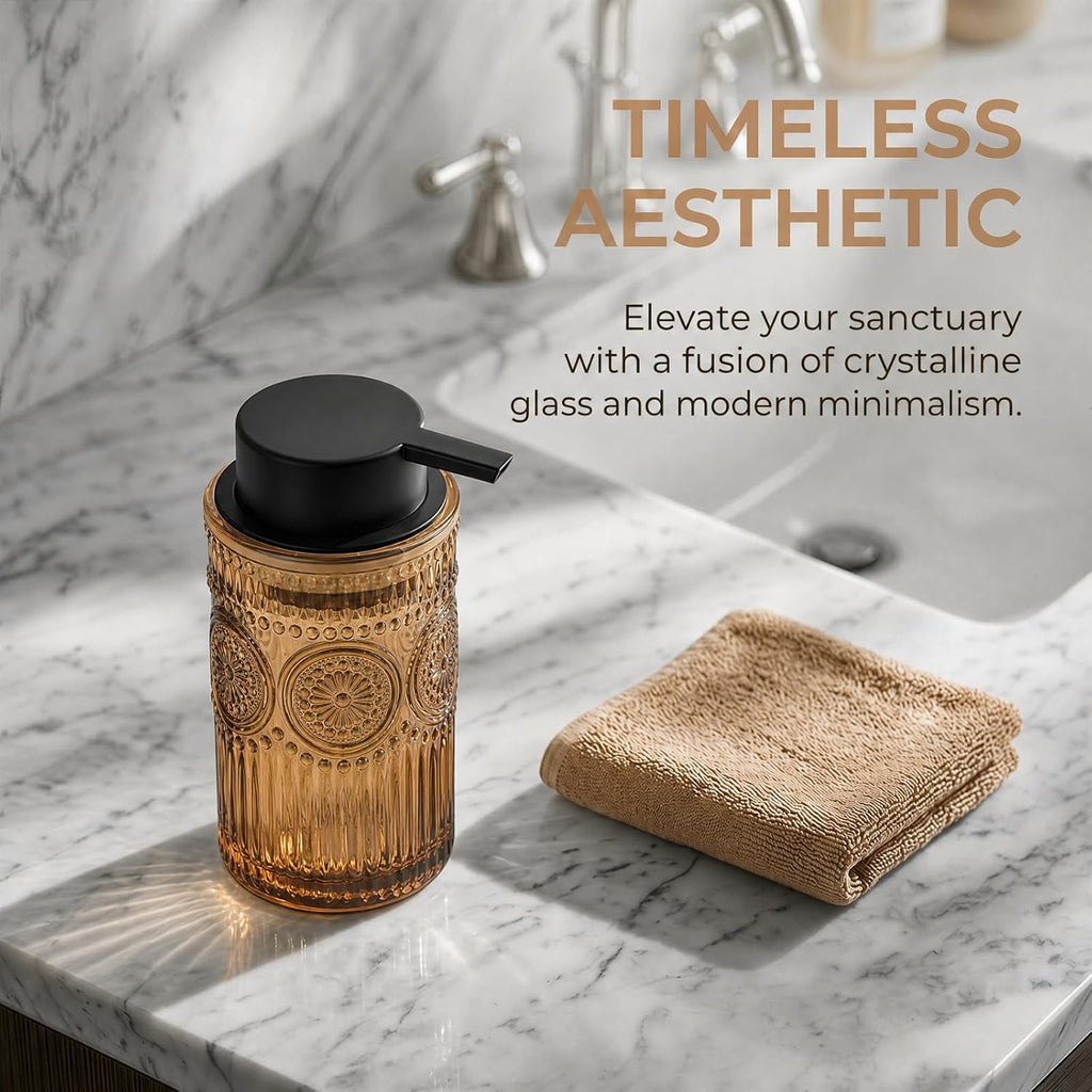 Amber Glass Foaming Hand Soap Dispenser