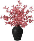 Janinka 5 Pcs Faux Fall Eucalyptus Stems for Vases Farmhouse, Red