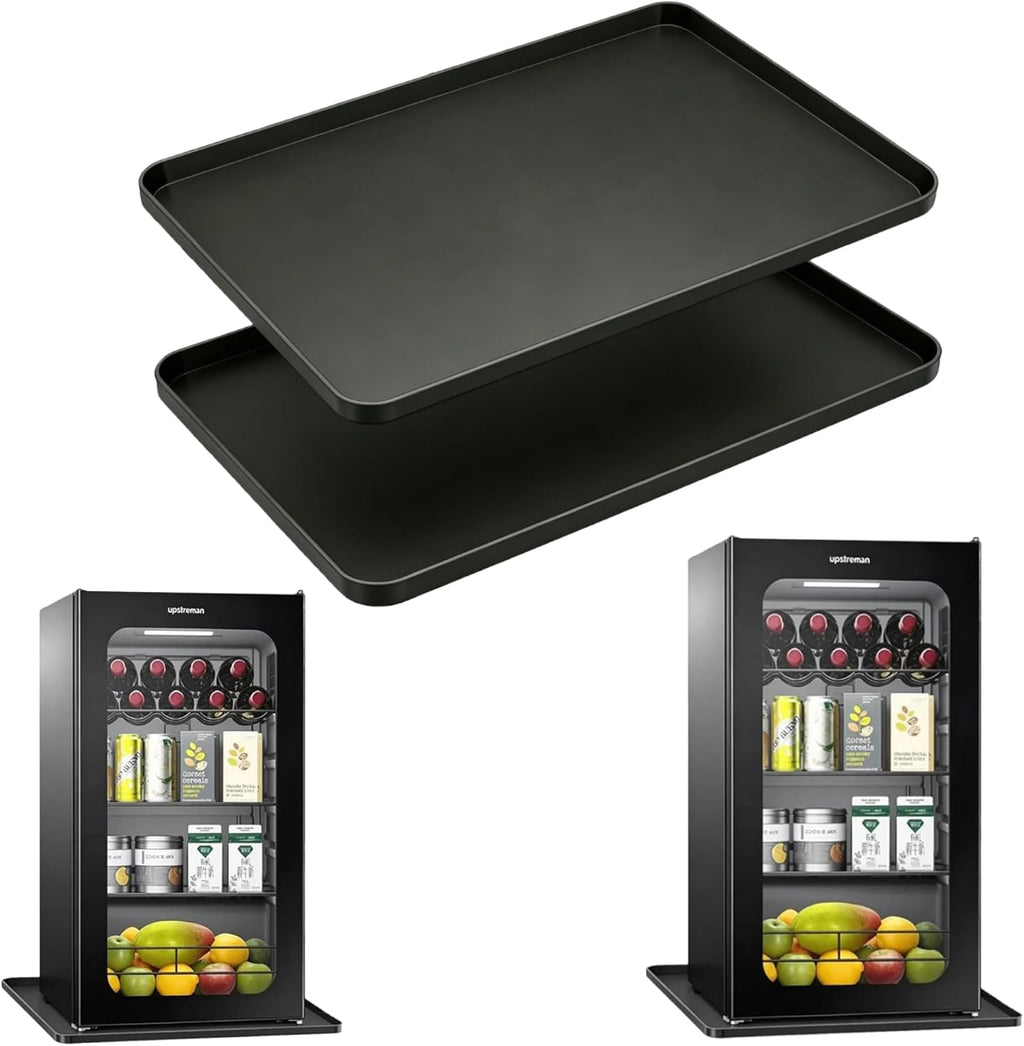 Mini Fridge Mat, 24x24 Inch Silicone Protective Drip Tray with Raised Edge - Leak Proof Floor Guard for Water Dispenser, Washer, Dryer, Pet Bowls - Easy Clean & Foldable（2 Pack）