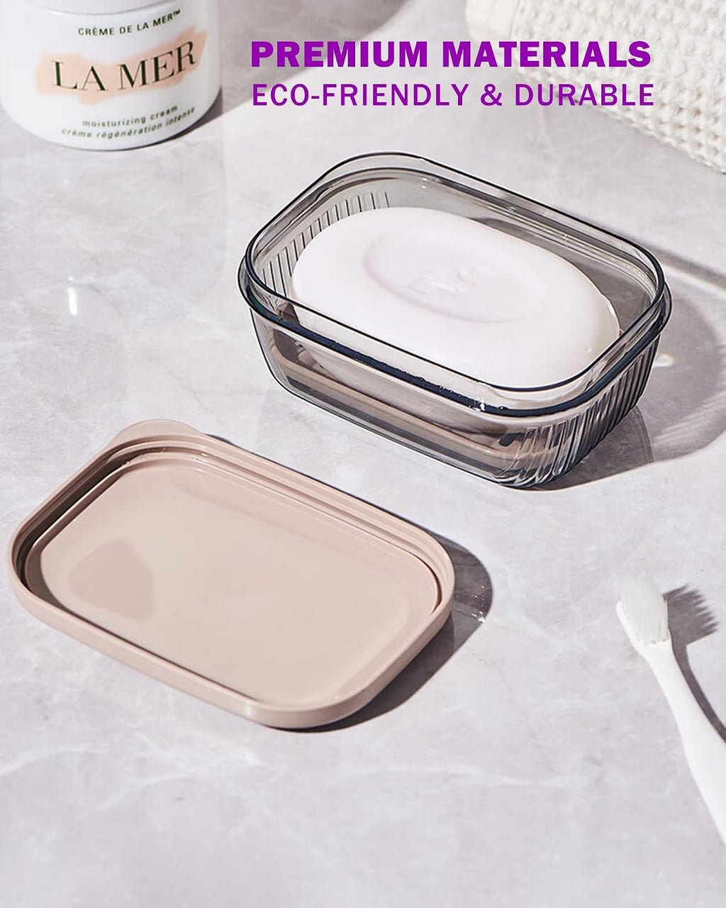Travel Soap Case Clear with Leakproof Lid and Drainage Layer