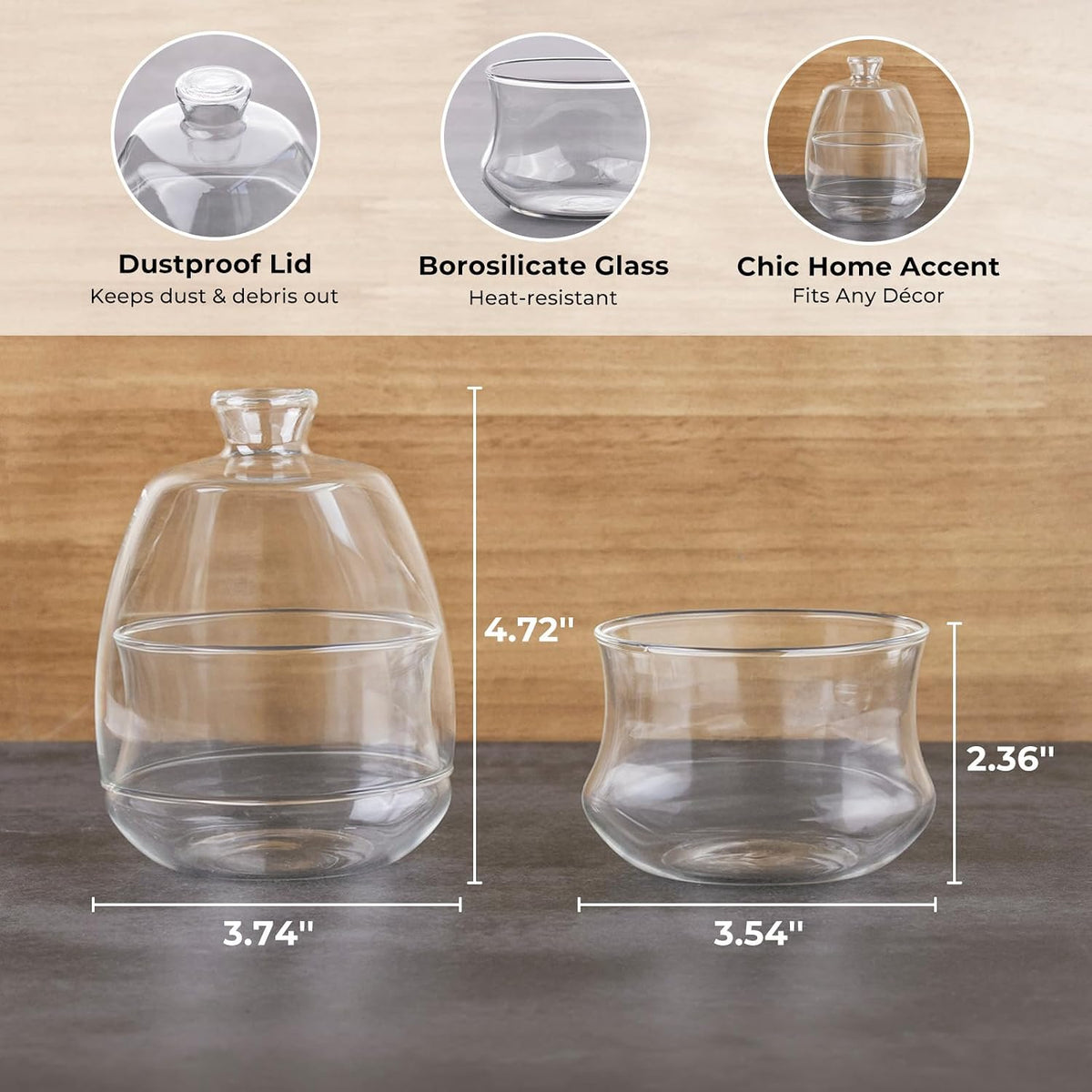 HillSpring 2 Pack Qtip Holder, Crystal Clear