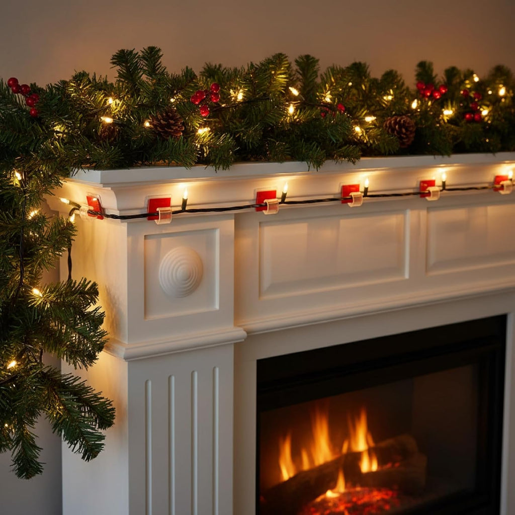 Blulu 100 Pcs Christmas Light Clips, Self Adhesive, Large, Clear