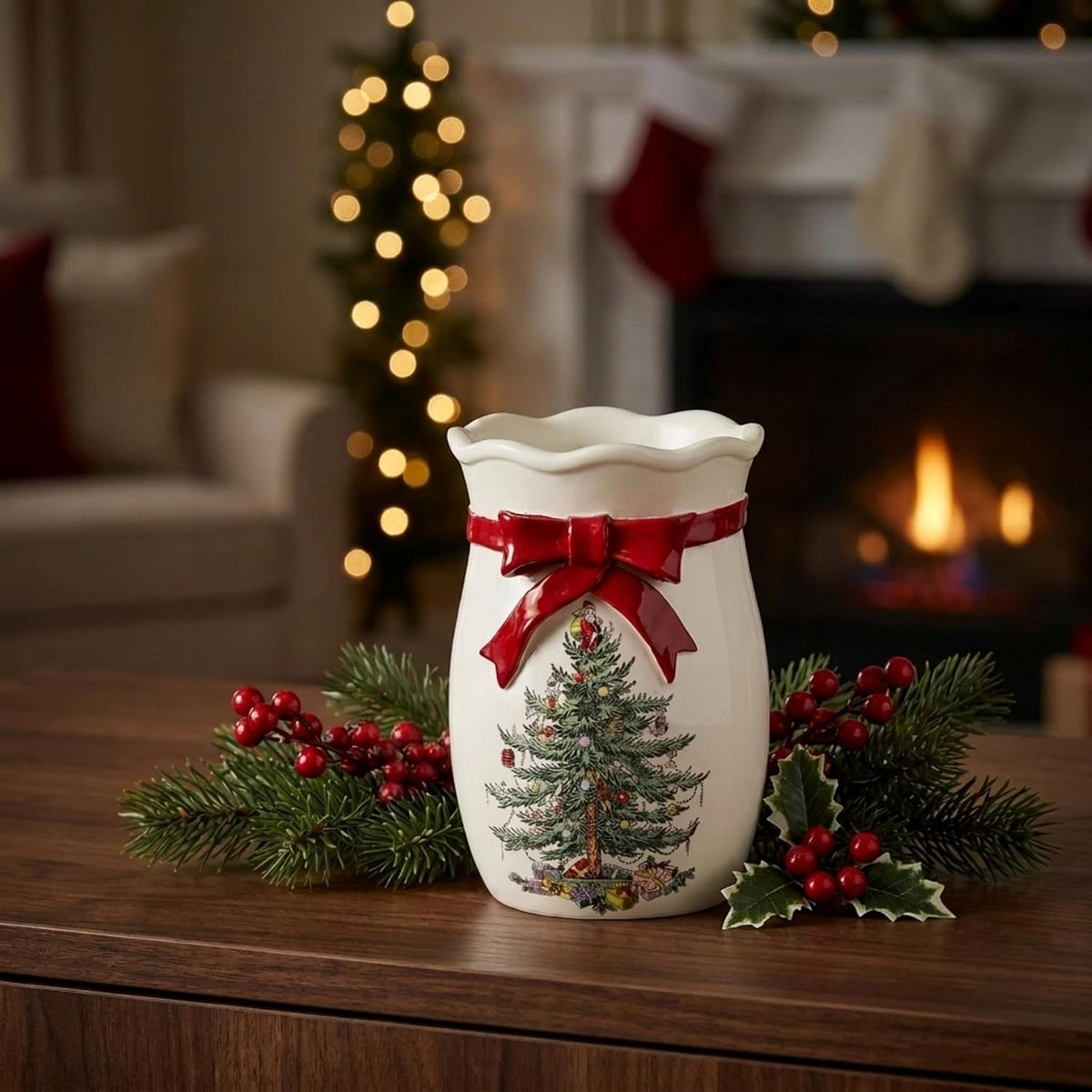 Spode - Christmas Tumbler Cup, Holds Makeup Brushes, Razors & More