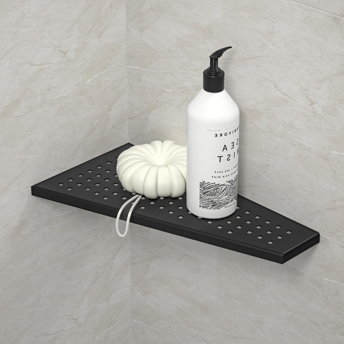 Corner Shower Shelf, Matte Black 12", 304 Stainless Steel