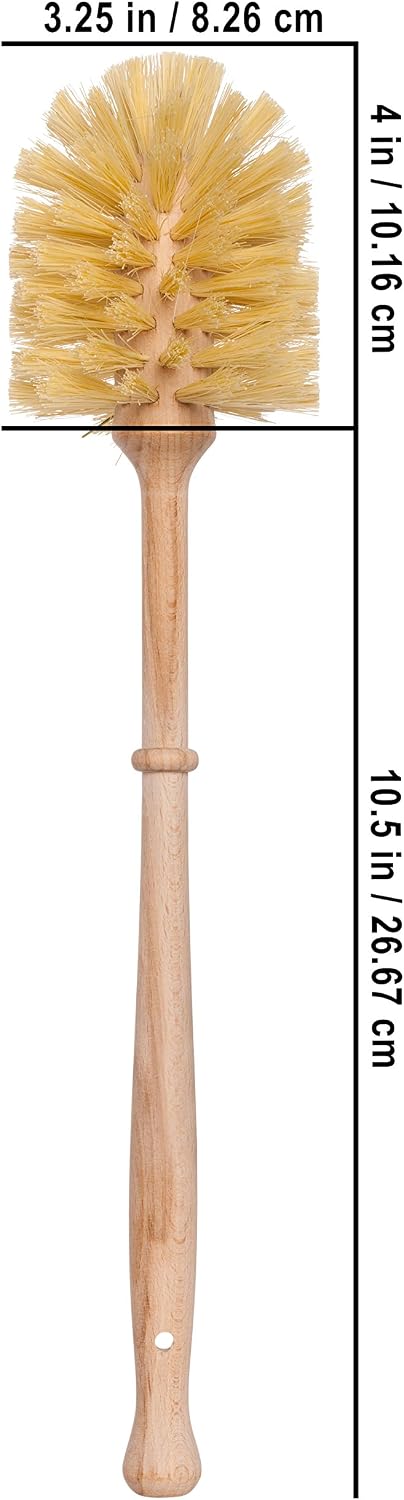Redecker Toilet Brush and Stand, Tampico Fiber, Oiled Beechwood