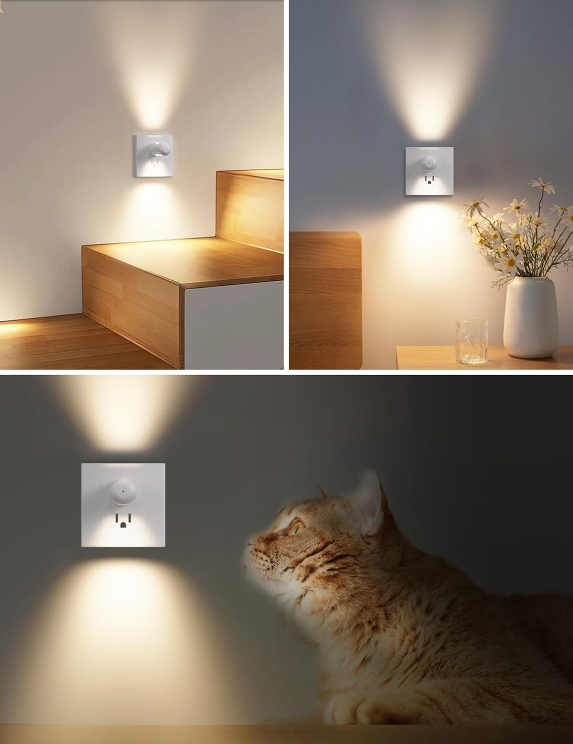 GEPLAD 6-Pack LED Night Light Plug-in Wall,Dusk-to-Dawn Sensor Auto On/Off