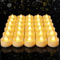 Amagic 100 Pcs Flickering Flameless LED Tea Lights Battery Operated, Ivory