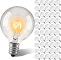 SUNSGNE G40 Replacement Light Bulbs, 5 Watt Clear Bulbs 1.5 Inch Globe Light Bulbs for Indoor Outdoor String Lights Replacement, Fits E12/C7 Screw Base Socket, 50 Pack