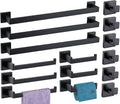 Bathroom Hardware Set 15 Piece Matte Black Bathroom Accessories Set SUS304 Towel Bar Set Includes 3 Towel Bar 24 Inch+3 Towel Holder+3 Toilet Paper Holder+6 Towel Hooks (15, Matte Black, 24 Inch)