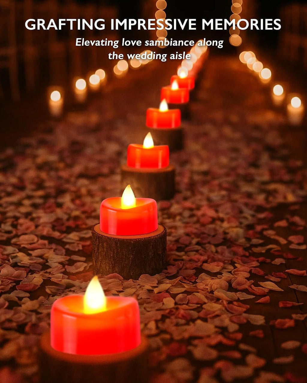 BEICHI Flameless Candles, 24Pack Red Tea Lights Battery Operated
