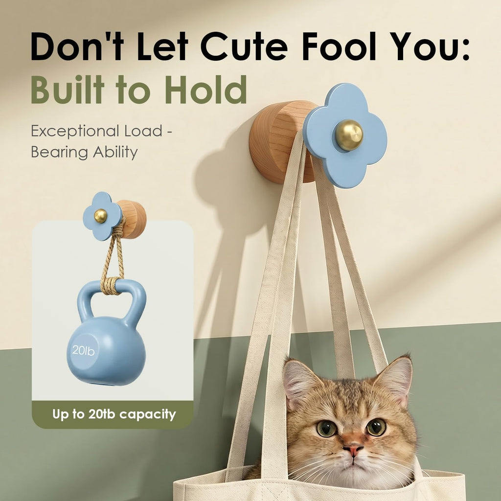 Upgreded Heavy Duty Coat Rack Wall Mount for Entryway, Kids' room Blue