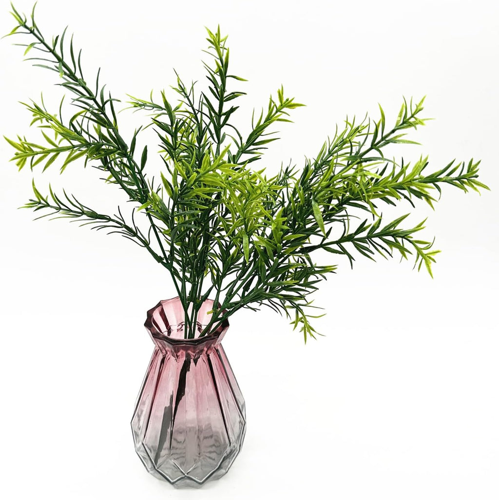 Artificial Rosemary Plants, Fake Plant Bushes Plastic Greenery Grass Faux Shrubs for Home Decor Kitchen Bathroom Farmhouse Room Shelf Desk Coffee Table Vase Pot Planter Filler DIY Decorations 6 Pack