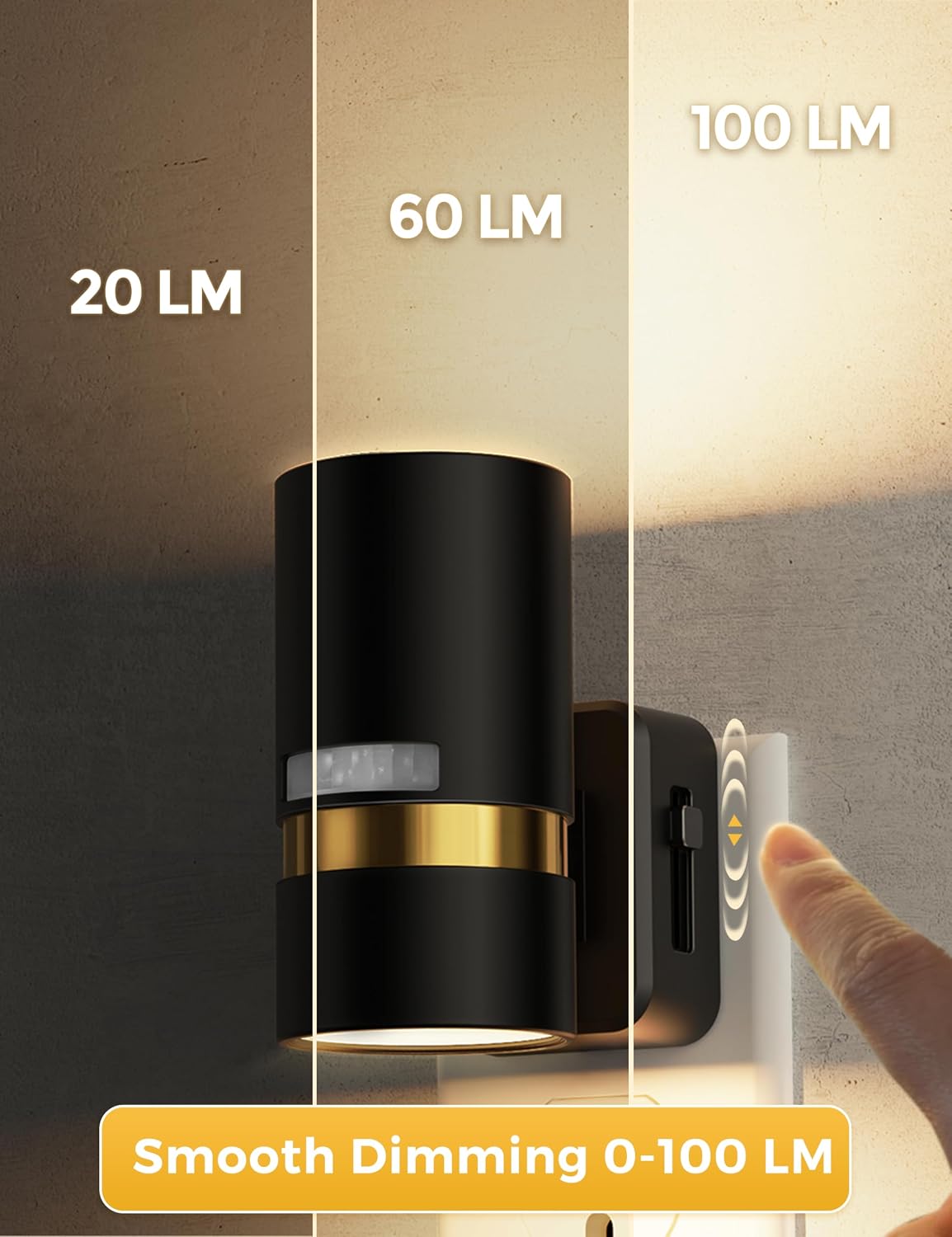 L LOHAS LED Motion Sensor Night Light Plug in, 3000K Soft White, 2 Pack