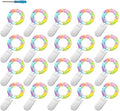 20 Packs Fairy String Lights, 6.6FT 20 LEDs Battery Operated Silver Copper Wire Starry String Light for DIY Party Christmas Costume Wedding Easter Table Decorations (4 Colors)