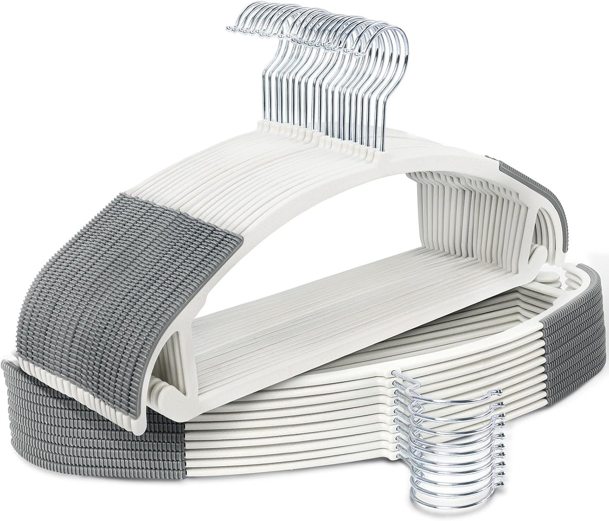 30 Pack Slim Plastic Clothes Hangers, Ultra-Slim Non Slip Rubber Pad
