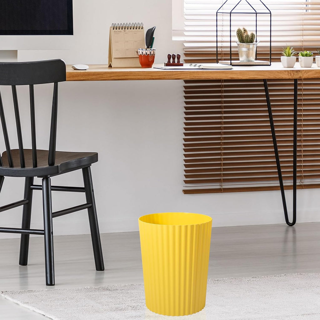 JiatuA Small Bathroom Trash Can Plastic Wastebasket Garbage Can Yellow