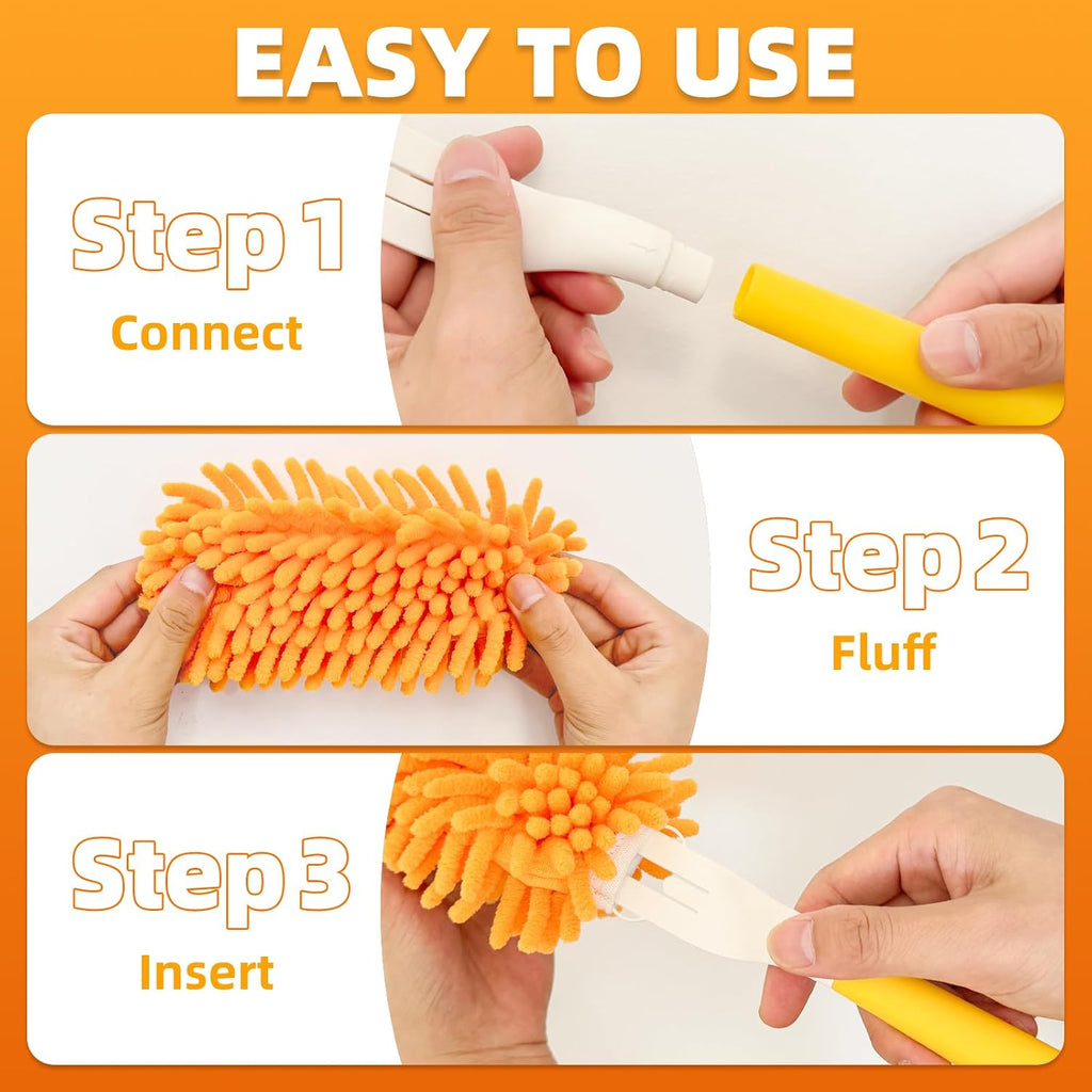 4 Pack Reusable Duster Refills Compatible with Swiffer Duster
