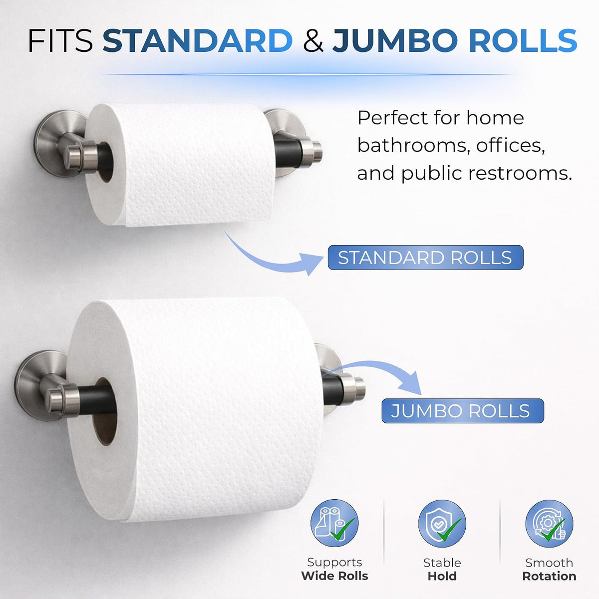 Toilet Paper Holder Spring Rod Replacement 7 Inch | Black
