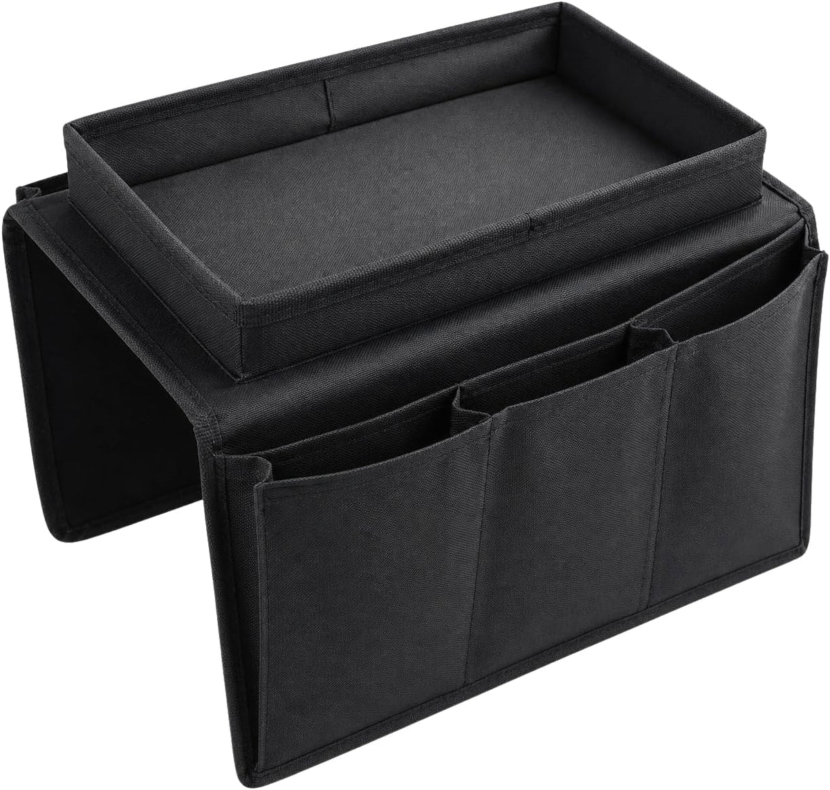 Dependable Industries inc. Essentials Sofa Armrest Organizer with Table - 5 Pockets, Anti-Slip Bottom, TV Remote Holder - Drapes Over Sofa Arm Relaxation and Convenience