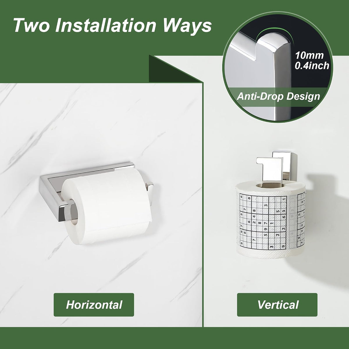 Sayayo Chrome Toilet Paper Holder Wall Mount, RV Toilet Tissue Holder