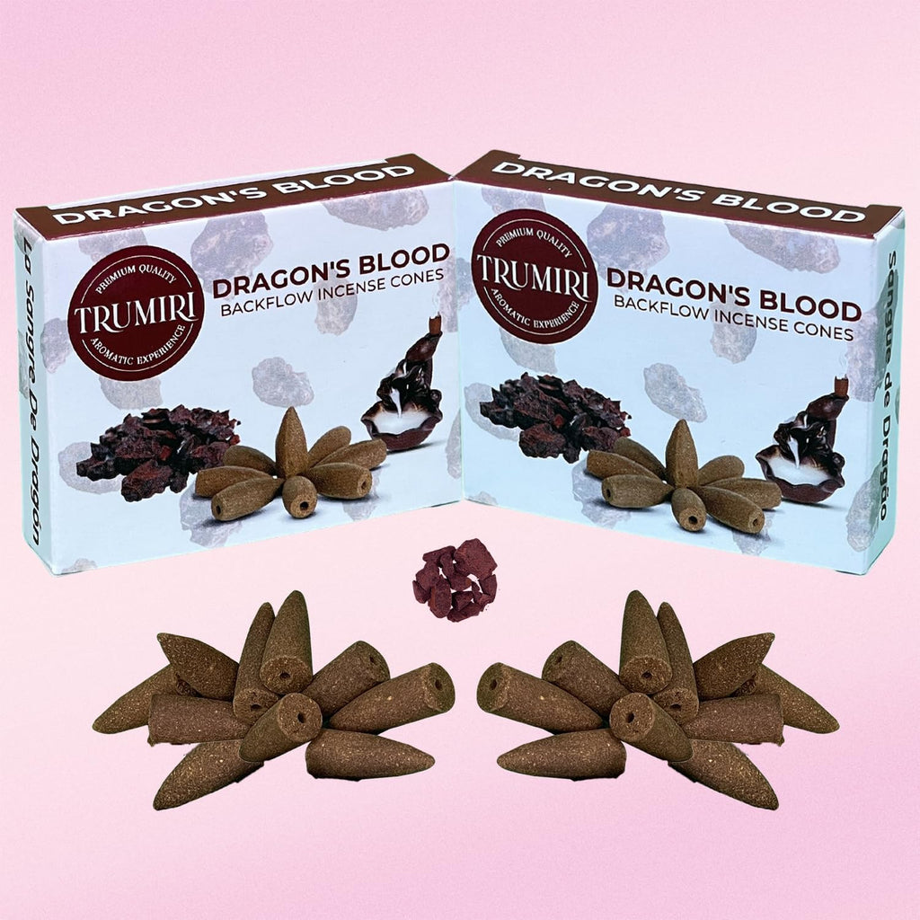 Dragons Blood Backflow Incense Cones - Total 20 Incense Cones Waterfall - Dual Pack of 10 Incense Backflow Cones - Waterfall Incense Cones - Incense Waterfall Cones