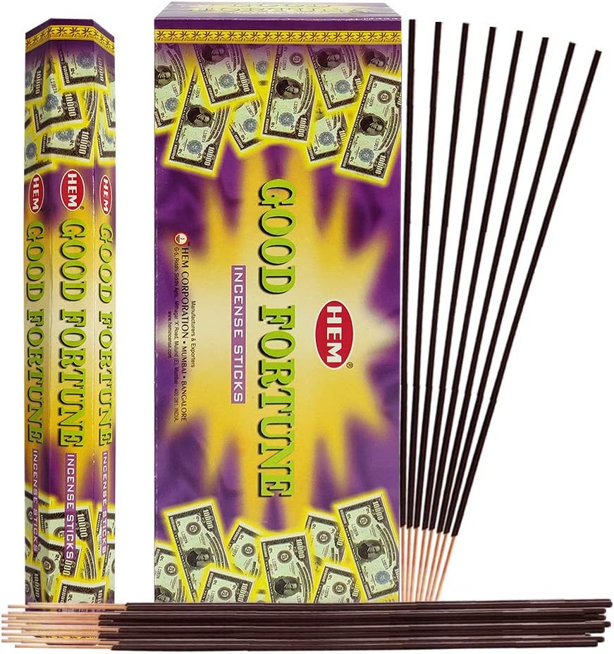 Good Fortune Incense Sticks and Incense Stick Holder Bundle Insence Insense Hem Incense Sticks