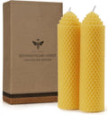 DEYBBY 1.5×6 inch Yellow Natural Beeswax Pillar Candles Set of 2