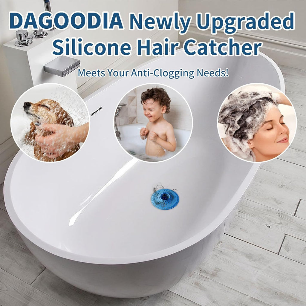 3Pcs Silicone Hair Catcher Shower Drain for Bathtub & Sink Trap/Strainer