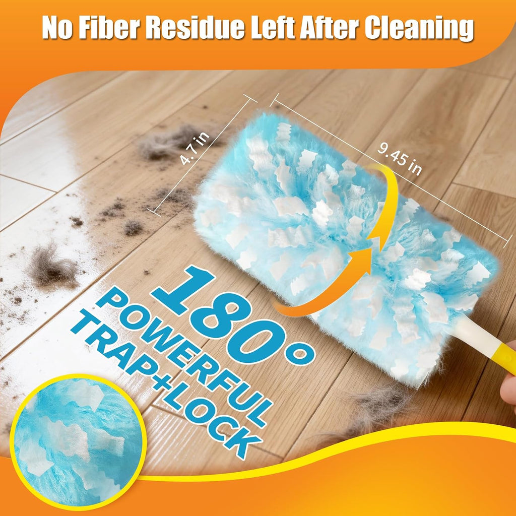 40 Count Duster Refills Compatible with Swiffer Duster, 180°Disposable Multi-Surface Microfiber Cleaning Dusters, Lavender Scent