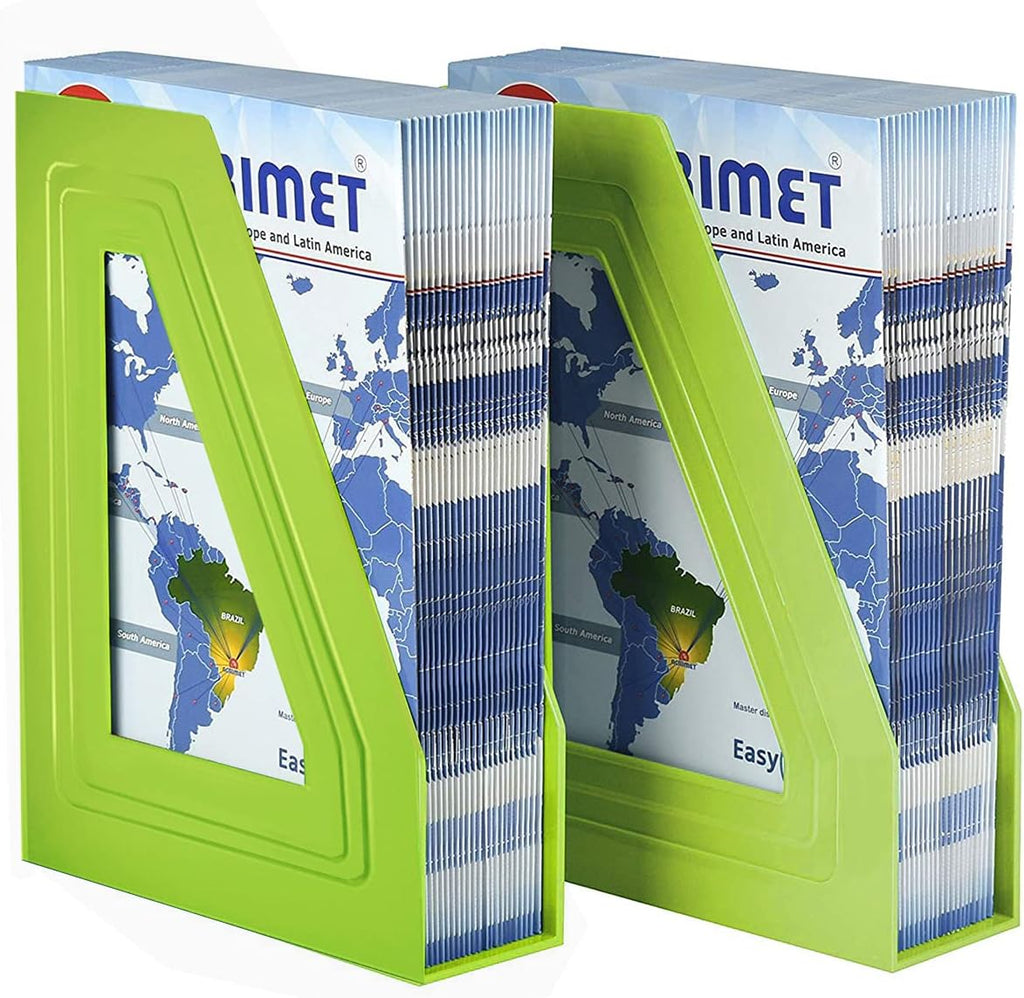 Acrimet Magazine File Holder, Vertical Desk Organizer, Green Citrus, 2 Pack