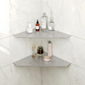 FerdY 2-Pack 10" Brushed Nickel Recessed Corner Shower Shelf, for Tiled Bathroom Walls, Floating Shower Shelf, 304 Stainless Steel Shower Caddy Storage Shelves, No Drilling Required, Irregular Diamond
