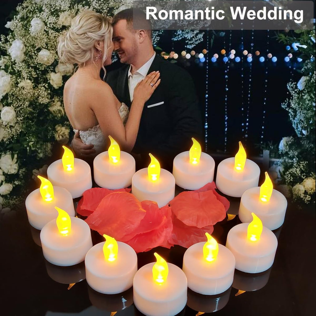 Rechargeable Tea Lights with Remote Timer,Battery Operated Flameless LED Tea Lights Candles with USB Rechargeable for Halloween,Christmas,Weddings,Birthdays 12-Pack(Warm Yellow)