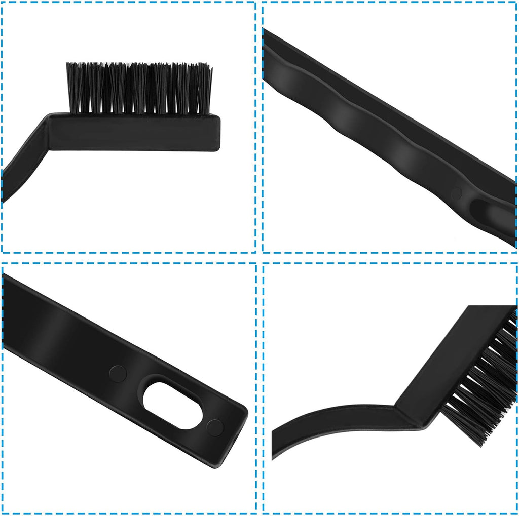 Topbuti 15 Pcs Mini Nylon Wire Brush Set for Cleaning Welding Slag Rust, Wire Bristle Scratch Brush Set, Curved Handle Brushes