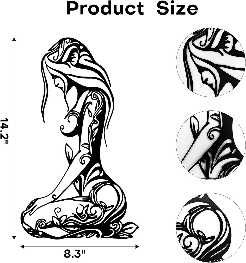Xedatric Abstract Metal Wall Art Minimalist Line Sculpture for Home.Black.