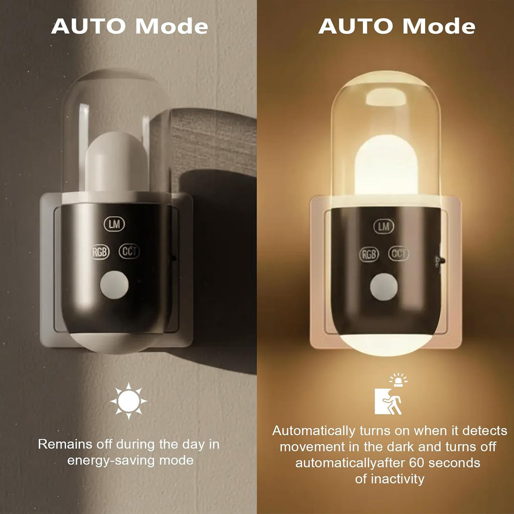 Night Light Plug into Wall with Motion Sensor ( Coffee 2pcs )